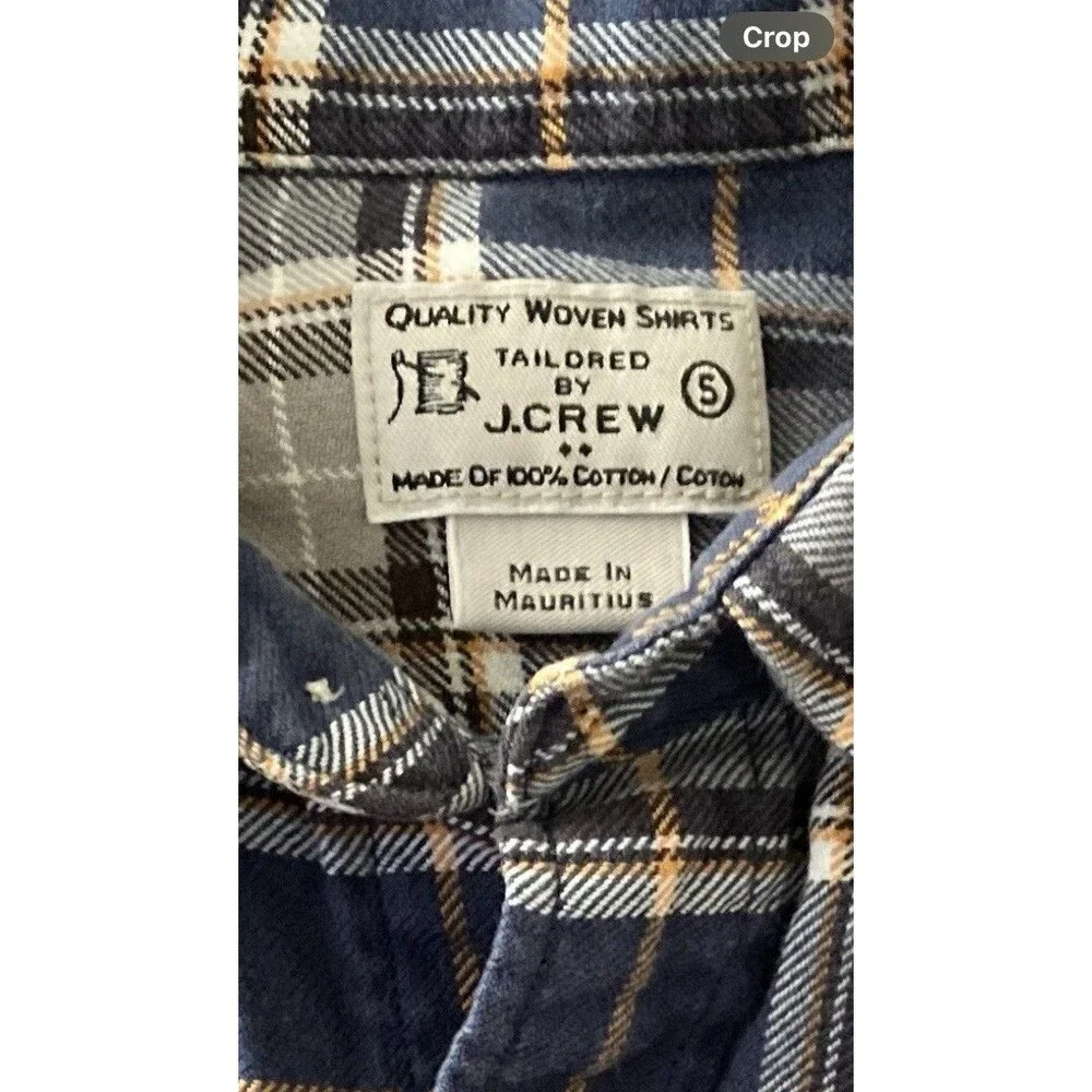 J. Crew Men’s (2) Flannel Shirts SMALL Red Blue Cotton Classic Outdoor
